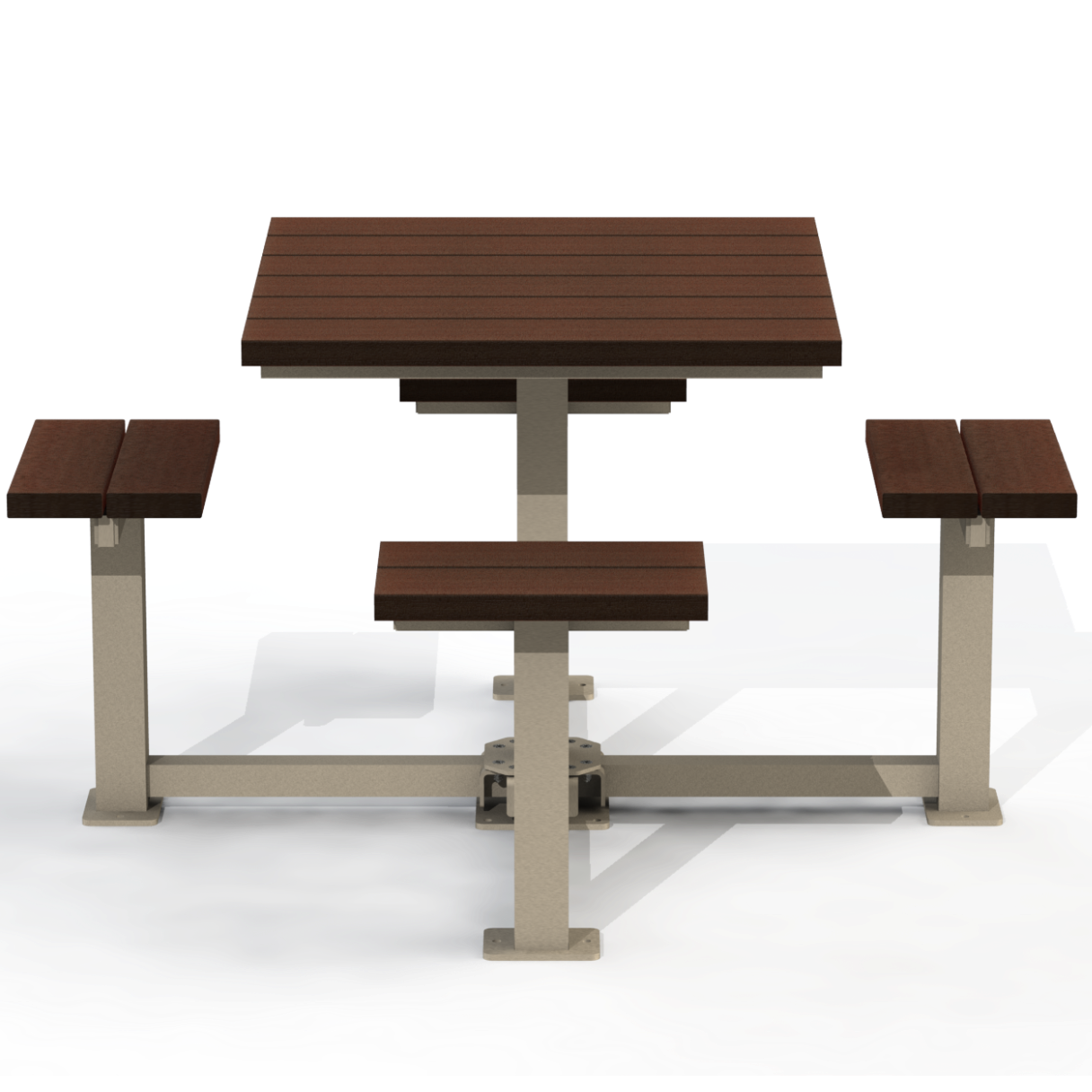 PCT6P - Table pique-nique carré 60" 4 places plastique recyclé