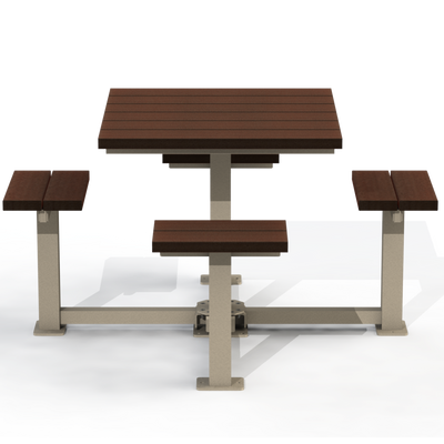 PCT6P - Table pique-nique carré 60" 4 places plastique recyclé
