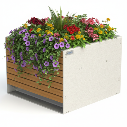 Jardinière EMJ1B avec plantes - fond blanc